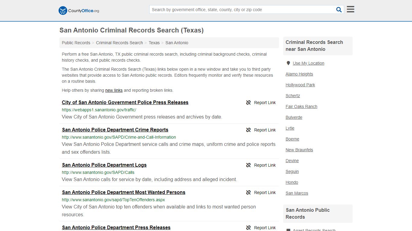 San Antonio Criminal Records Search (Texas) - County Office